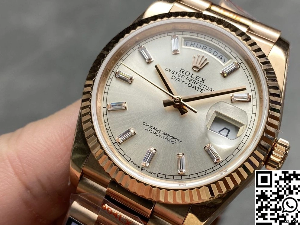 Dial Gold M228235-0004 Factory Silver Rose Date Tungsten v5 Day Rolex Steel QF 0409